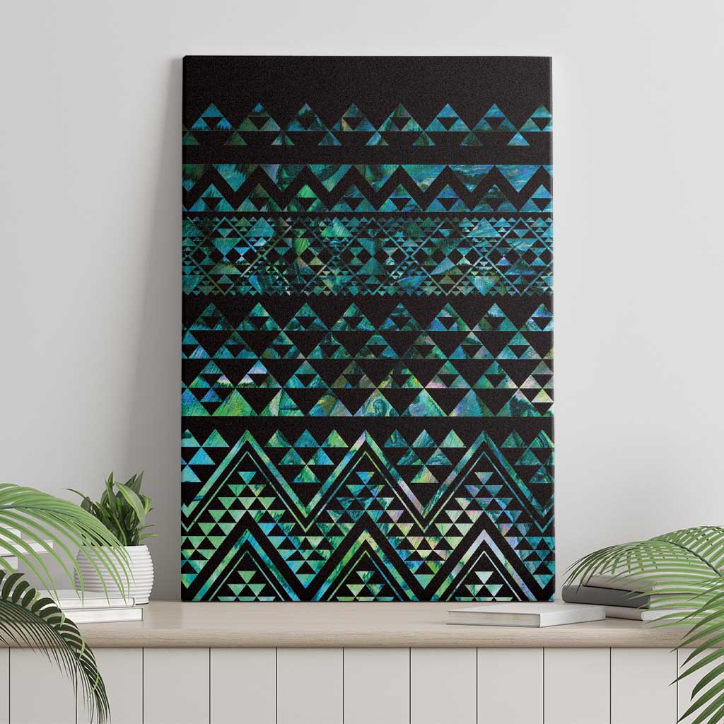 Maori Niho Taniwha Te Wheiao Canvas Wall Art Paua Shell - Aussie Hoodie