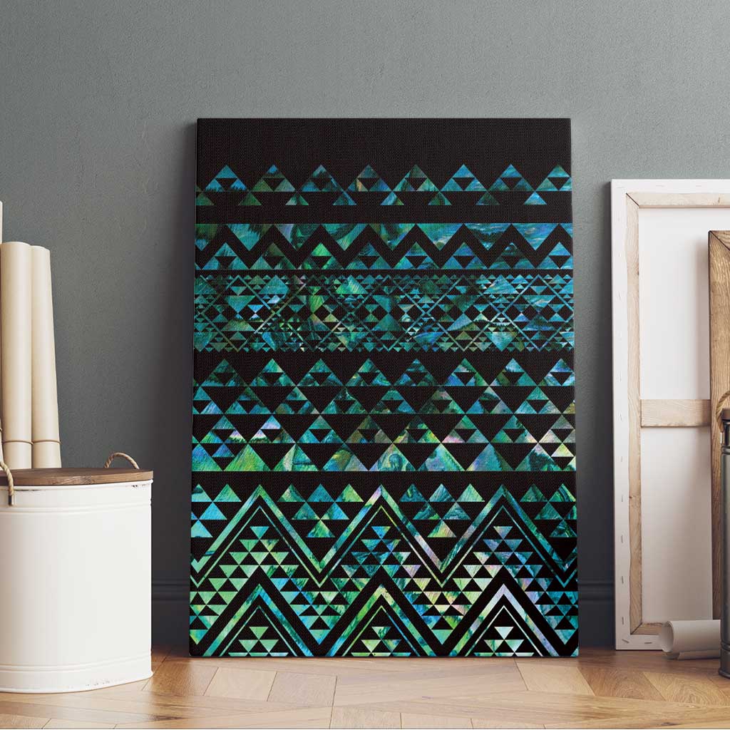 Maori Niho Taniwha Te Wheiao Canvas Wall Art Paua Shell - Aussie Hoodie
