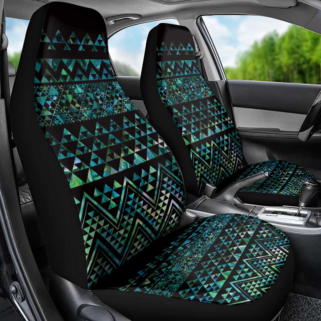 Maori Niho Taniwha Te Wheiao Car Seat Cover Paua Shell - Aussie Hoodie