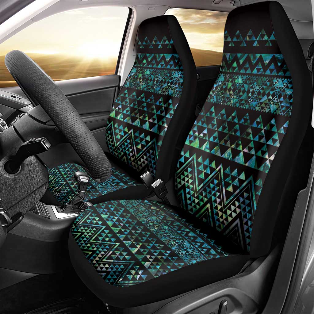 Maori Niho Taniwha Te Wheiao Car Seat Cover Paua Shell - Aussie Hoodie