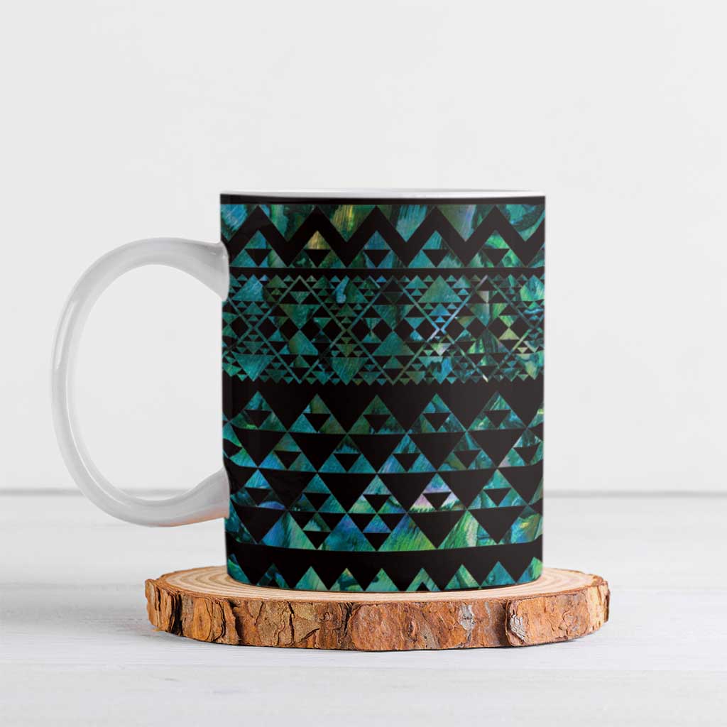 Maori Niho Taniwha Te Wheiao Ceramic Mug Paua Shell - Aussie Hoodie