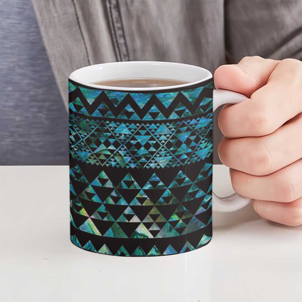 Maori Niho Taniwha Te Wheiao Ceramic Mug Paua Shell - Aussie Hoodie