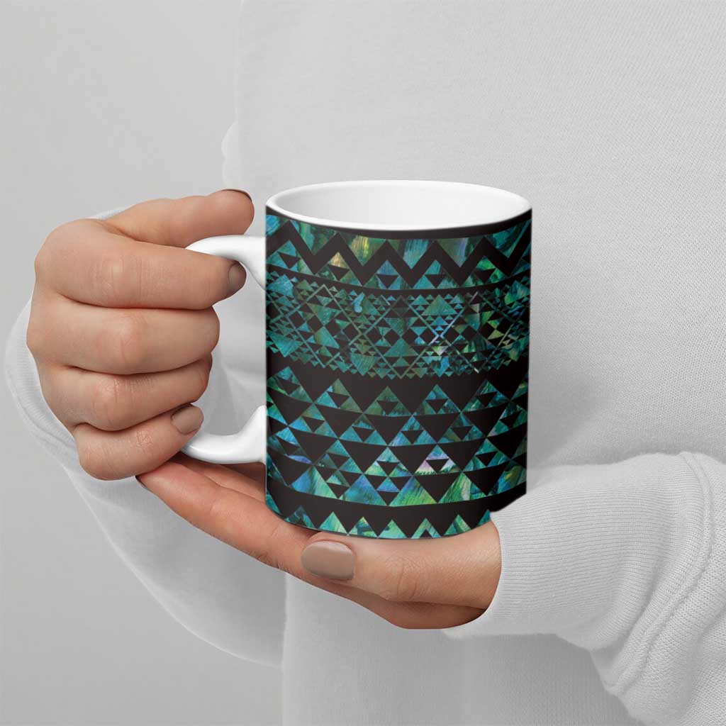Maori Niho Taniwha Te Wheiao Ceramic Mug Paua Shell - Aussie Hoodie