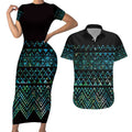 Maori Niho Taniwha Te Wheiao Couples Matching Short Sleeve Bodycon Dress and Hawaiian Shirt Paua Shell - Aussie Hoodie