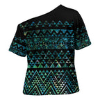 Maori Niho Taniwha Te Wheiao Cross Shoulder Shirt Paua Shell - Aussie Hoodie