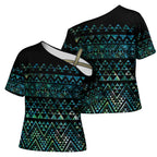Maori Niho Taniwha Te Wheiao Cross Shoulder Shirt Paua Shell - Aussie Hoodie