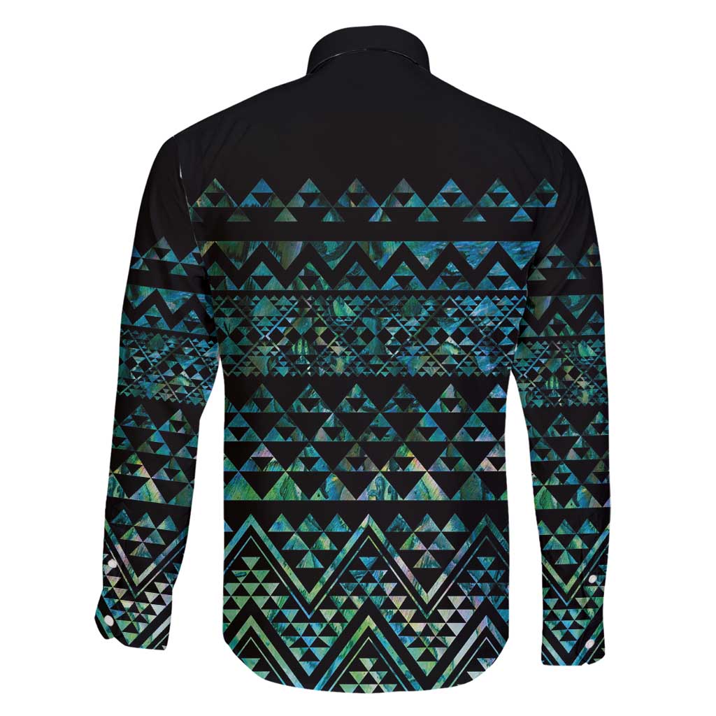 Maori Niho Taniwha Te Wheiao Family Matching Long Sleeve Bodycon Dress and Hawaiian Shirt Paua Shell - Aussie Hoodie