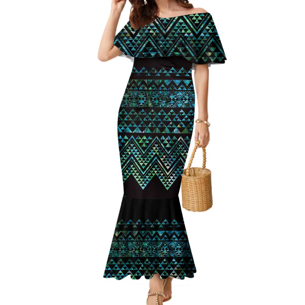 Maori Niho Taniwha Te Wheiao Family Matching Mermaid Dress and Hawaiian Shirt Paua Shell - Aussie Hoodie