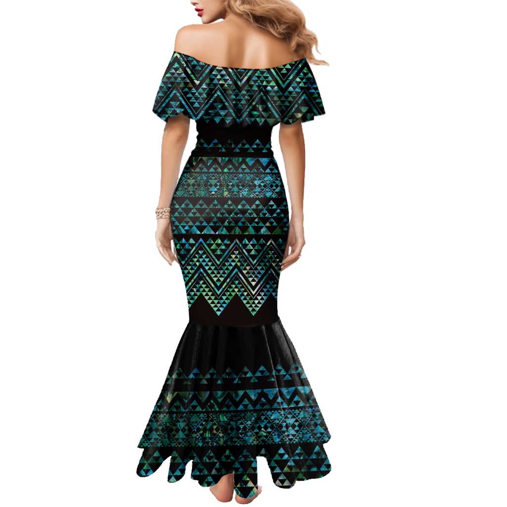 Maori Niho Taniwha Te Wheiao Family Matching Mermaid Dress and Hawaiian Shirt Paua Shell - Aussie Hoodie