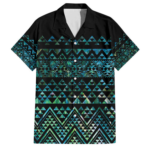 Maori Niho Taniwha Te Wheiao Family Matching Off The Shoulder Long Sleeve Dress and Hawaiian Shirt Paua Shell - Aussie Hoodie