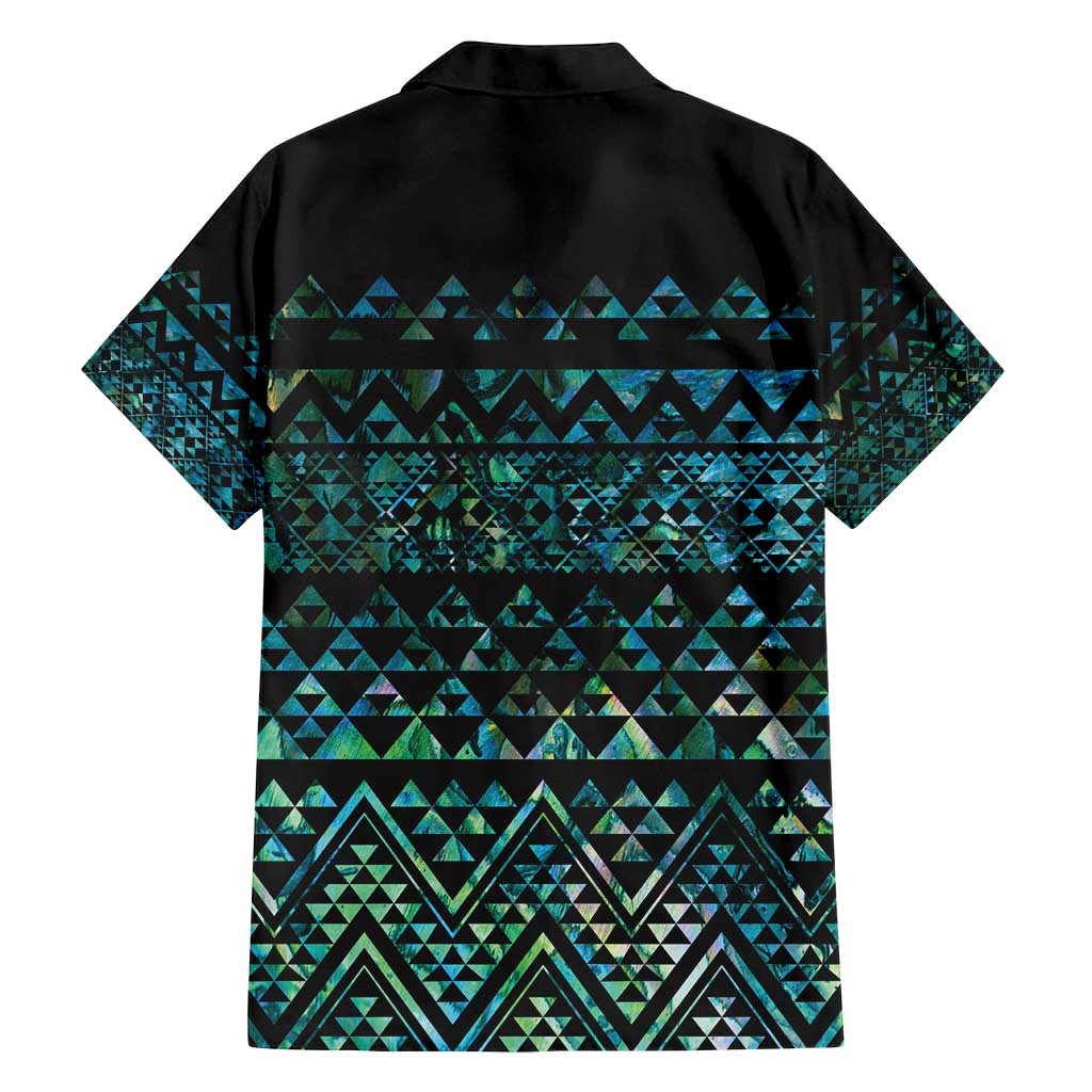 Maori Niho Taniwha Te Wheiao Family Matching Off Shoulder Short Dress and Hawaiian Shirt Paua Shell - Aussie Hoodie
