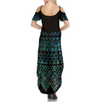 Maori Niho Taniwha Te Wheiao Family Matching Summer Maxi Dress and Hawaiian Shirt Paua Shell - Aussie Hoodie