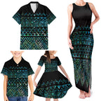 Maori Niho Taniwha Te Wheiao Family Matching Tank Maxi Dress and Hawaiian Shirt Paua Shell - Aussie Hoodie
