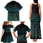 Maori Niho Taniwha Te Wheiao Family Matching Tank Maxi Dress and Hawaiian Shirt Paua Shell - Aussie Hoodie
