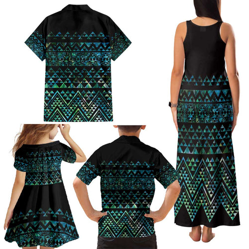 Maori Niho Taniwha Te Wheiao Family Matching Tank Maxi Dress and Hawaiian Shirt Paua Shell - Aussie Hoodie