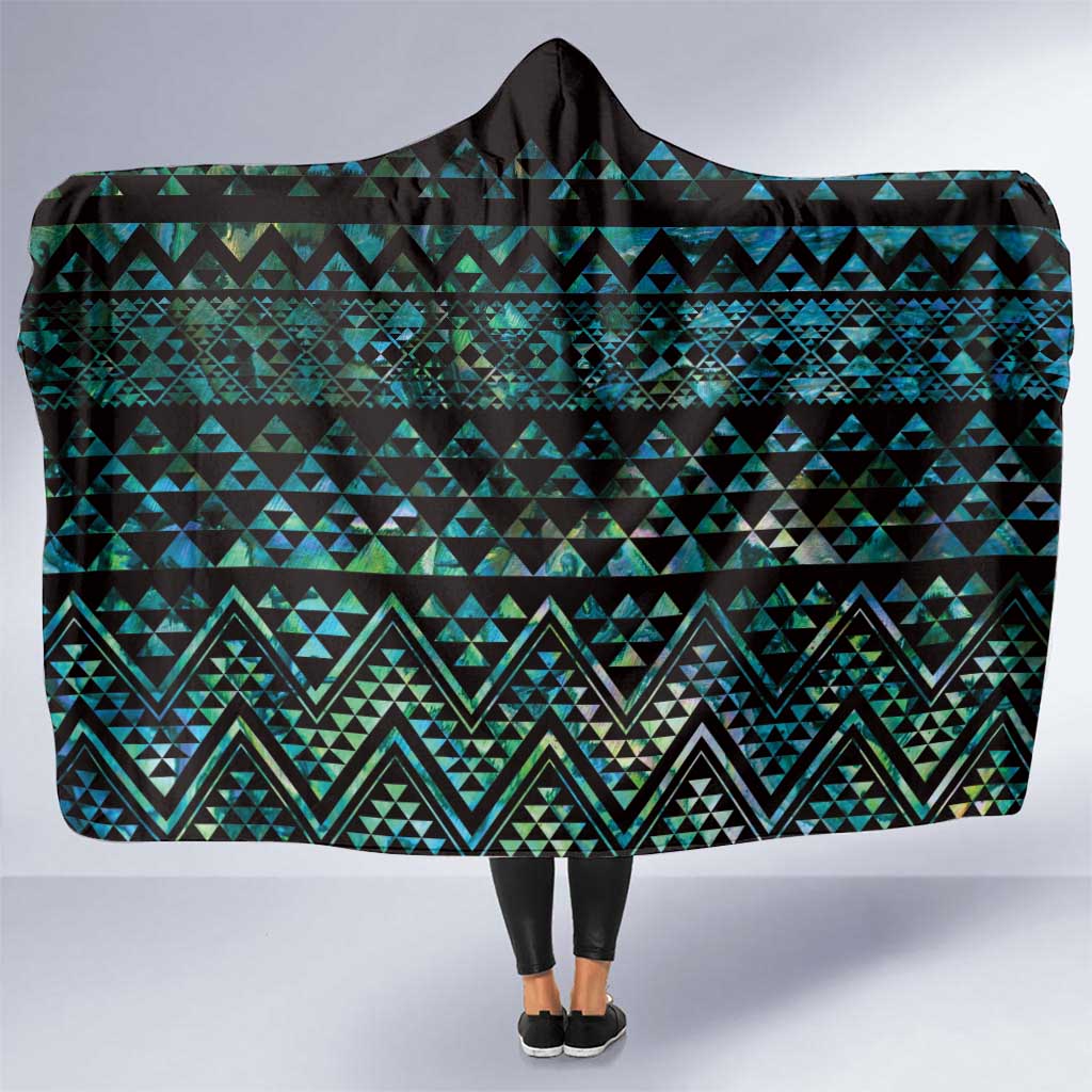 Maori Niho Taniwha Te Wheiao Hooded Blanket Paua Shell - Aussie Hoodie