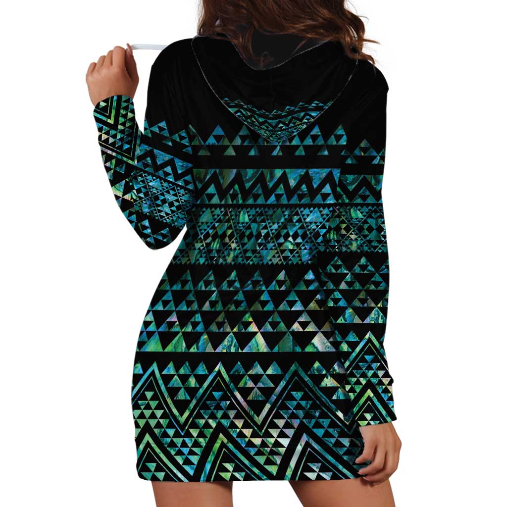 Maori Niho Taniwha Te Wheiao Hoodie Dress Paua Shell - Aussie Hoodie