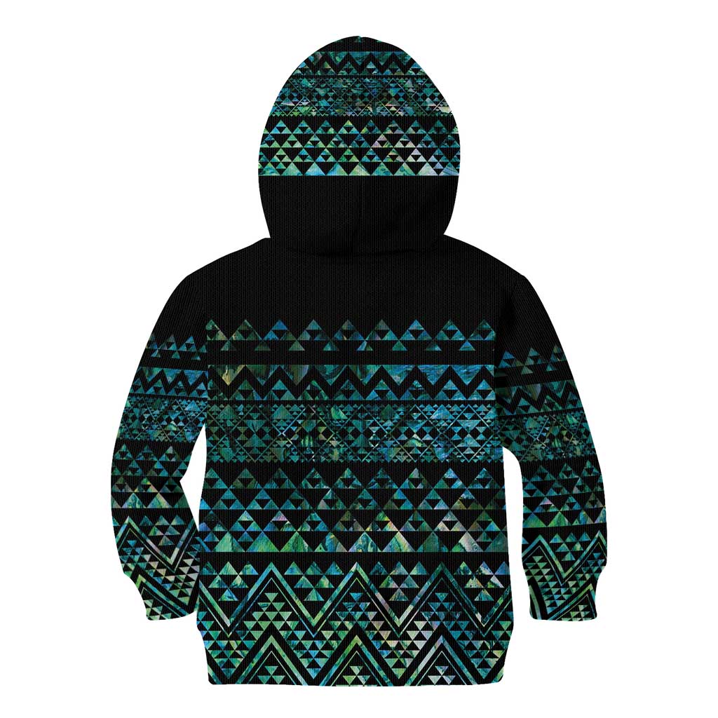 Maori Niho Taniwha Te Wheiao Kid Hoodie Paua Shell - Aussie Hoodie