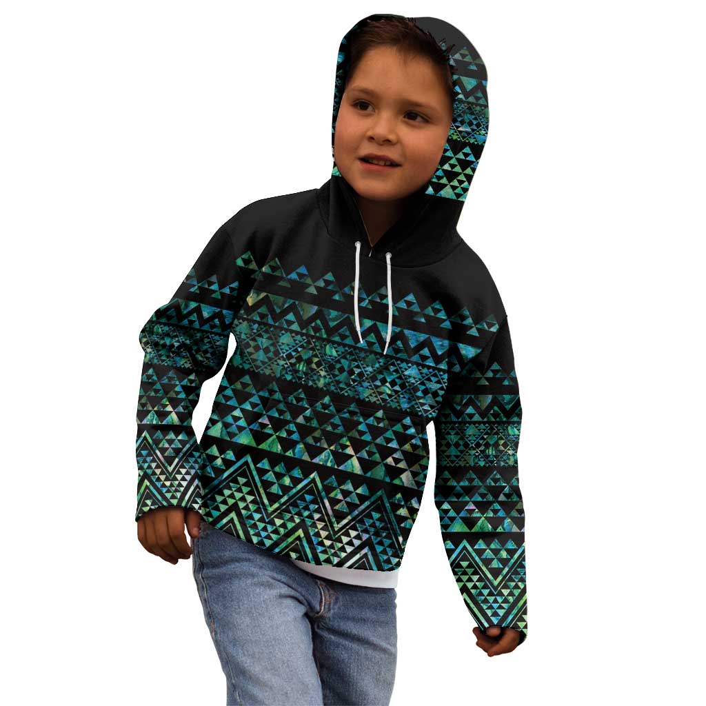 Maori Niho Taniwha Te Wheiao Kid Hoodie Paua Shell - Aussie Hoodie