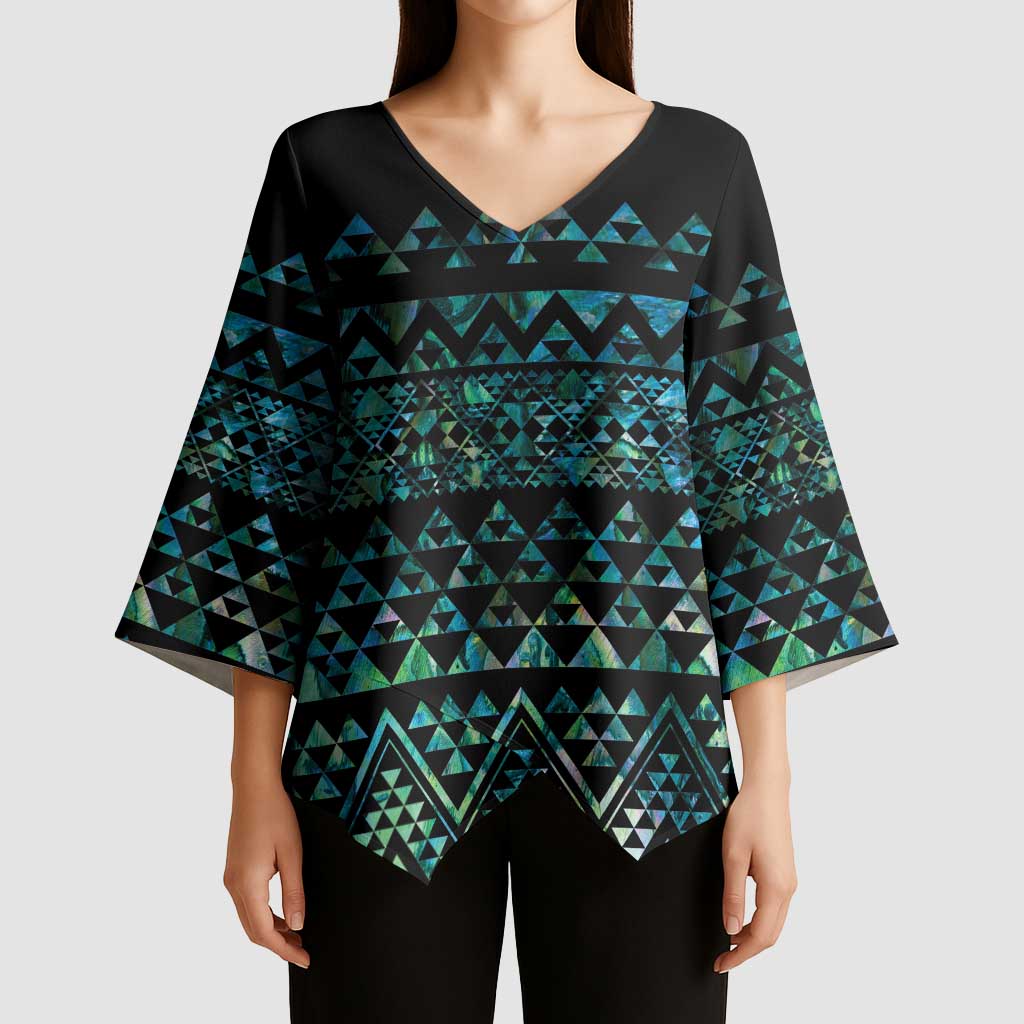 Maori Niho Taniwha Te Wheiao Kimono Sleeve Blouse Paua Shell - Aussie Hoodie