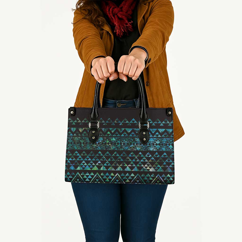 Maori Niho Taniwha Te Wheiao Leather Bag Paua Shell - Aussie Hoodie