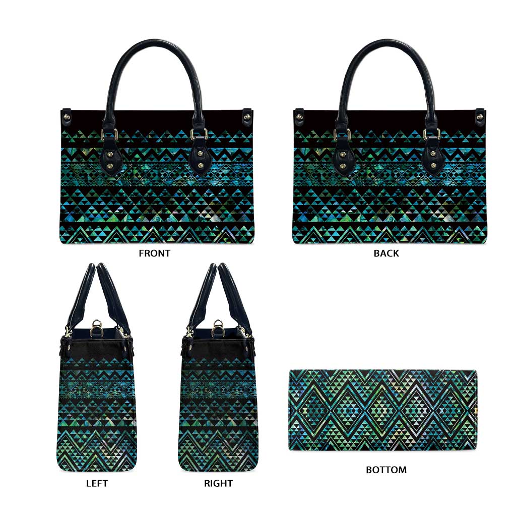 Maori Niho Taniwha Te Wheiao Leather Bag Paua Shell - Aussie Hoodie