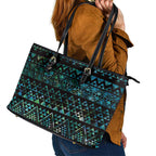 Maori Niho Taniwha Te Wheiao Leather Tote Bag Paua Shell - Aussie Hoodie