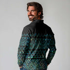 Maori Niho Taniwha Te Wheiao Long Sleeve Polo Shirt Paua Shell - Aussie Hoodie