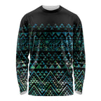 Maori Niho Taniwha Te Wheiao Long Sleeve Shirt Paua Shell - Aussie Hoodie