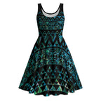 Maori Niho Taniwha Te Wheiao Midi Dress Paua Shell - Aussie Hoodie