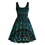 Maori Niho Taniwha Te Wheiao Midi Dress Paua Shell - Aussie Hoodie