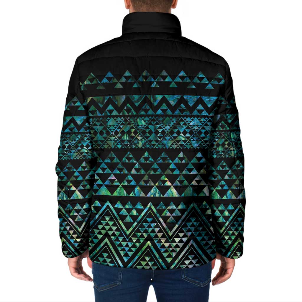 Maori Niho Taniwha Te Wheiao Padded Jacket Paua Shell - Aussie Hoodie