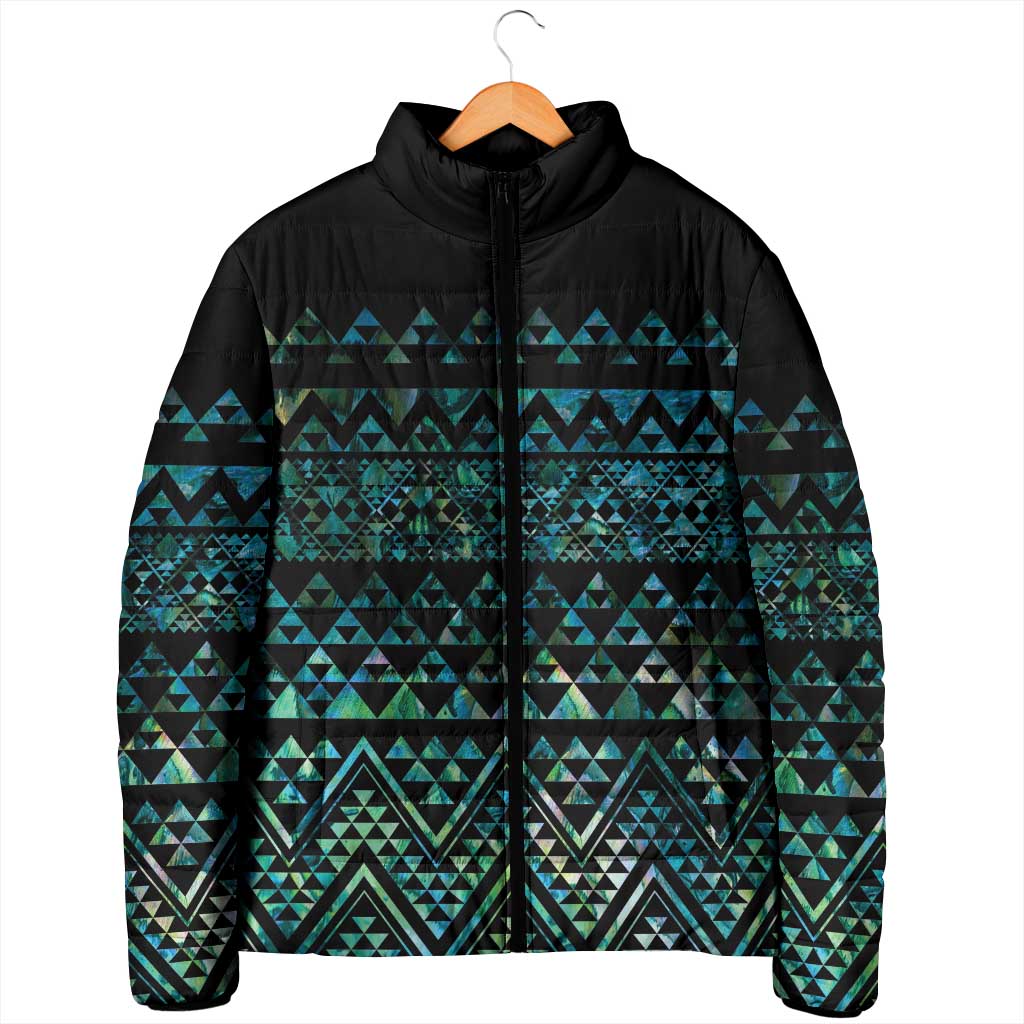 Maori Niho Taniwha Te Wheiao Padded Jacket Paua Shell - Aussie Hoodie
