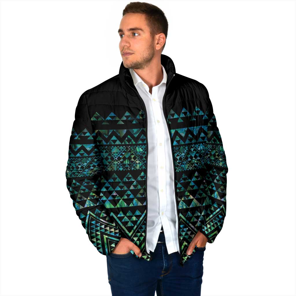 Maori Niho Taniwha Te Wheiao Padded Jacket Paua Shell - Aussie Hoodie