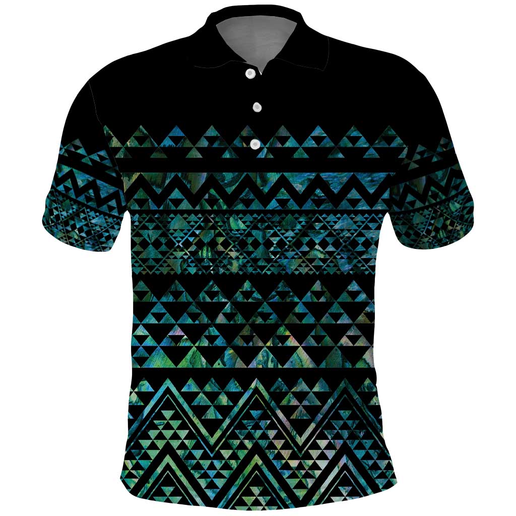 Maori Niho Taniwha Te Wheiao Polo Shirt Paua Shell - Aussie Hoodie