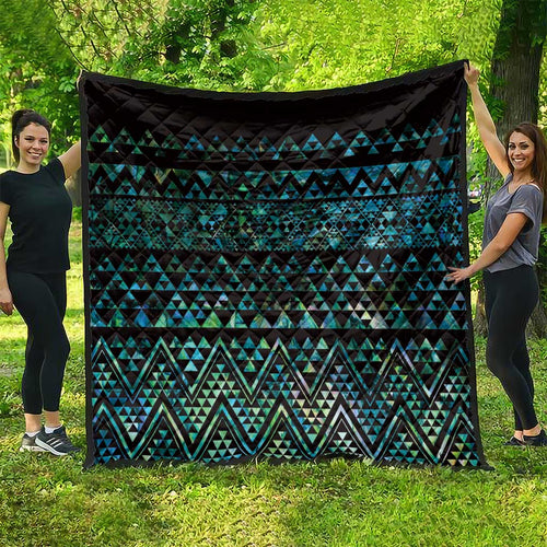 Maori Niho Taniwha Te Wheiao Quilt Paua Shell - Aussie Hoodie