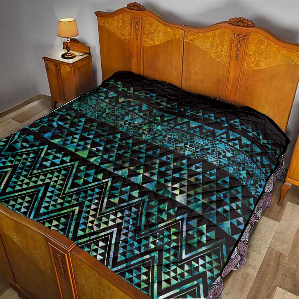 Maori Niho Taniwha Te Wheiao Quilt Paua Shell - Aussie Hoodie