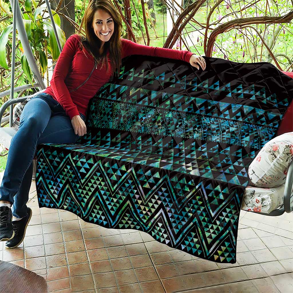 Maori Niho Taniwha Te Wheiao Quilt Paua Shell - Aussie Hoodie