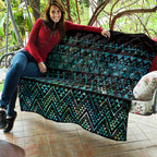 Maori Niho Taniwha Te Wheiao Quilt Paua Shell - Aussie Hoodie