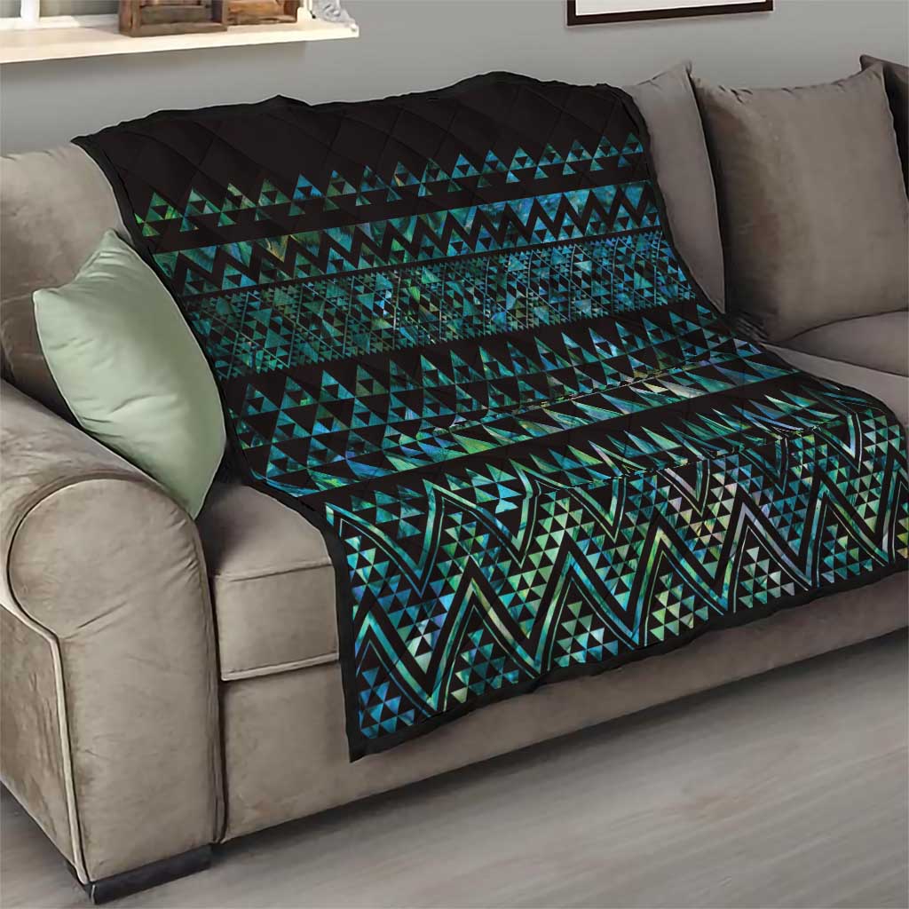Maori Niho Taniwha Te Wheiao Quilt Paua Shell - Aussie Hoodie