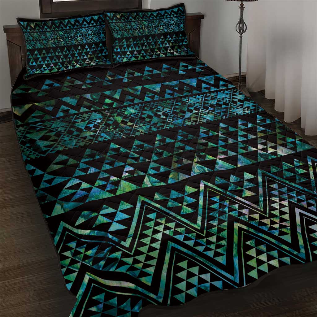 Maori Niho Taniwha Te Wheiao Quilt Bed Set Paua Shell - Aussie Hoodie