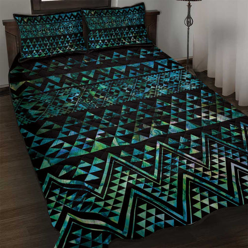 Maori Niho Taniwha Te Wheiao Quilt Bed Set Paua Shell - Aussie Hoodie
