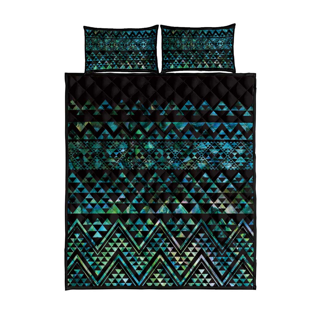 Maori Niho Taniwha Te Wheiao Quilt Bed Set Paua Shell - Aussie Hoodie