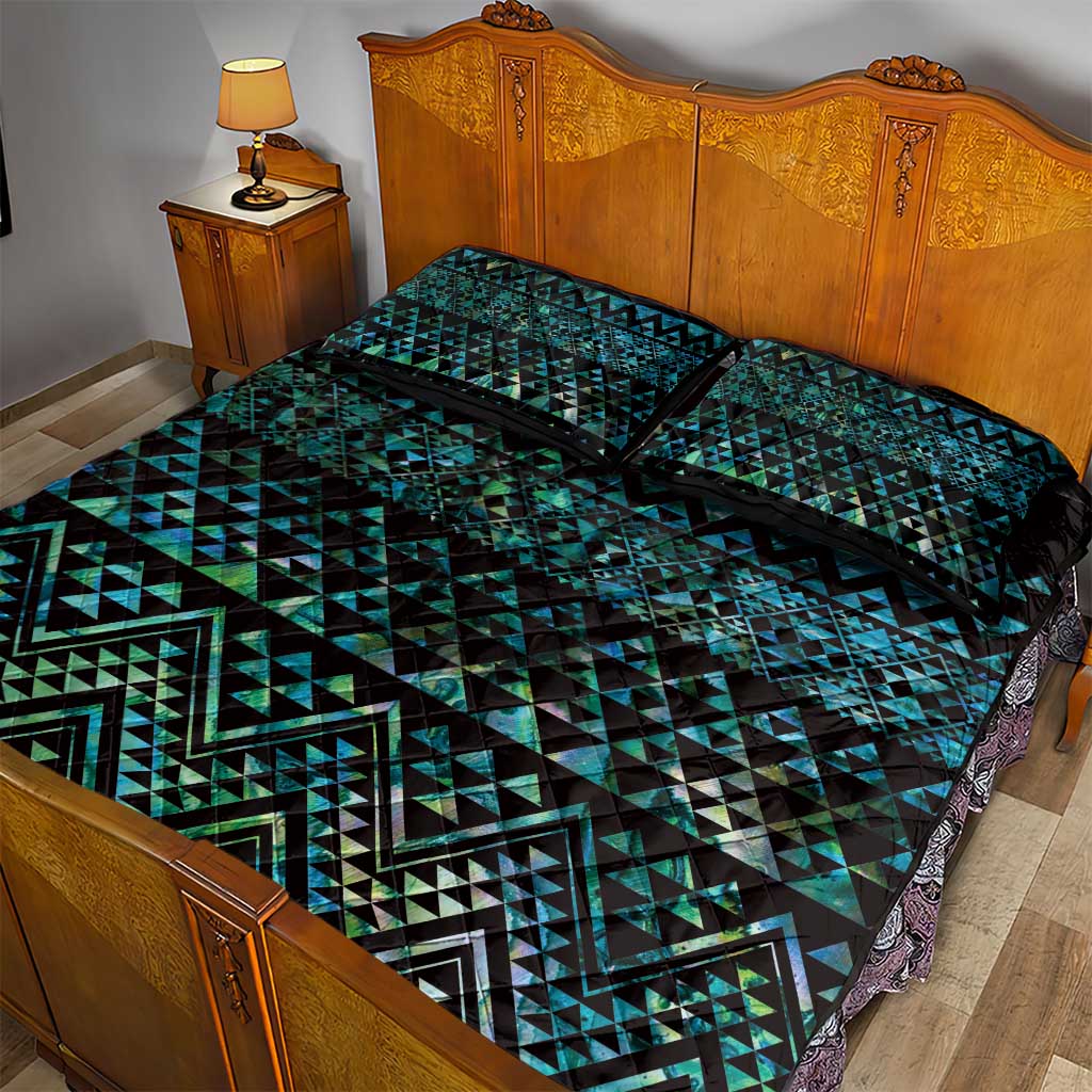 Maori Niho Taniwha Te Wheiao Quilt Bed Set Paua Shell - Aussie Hoodie