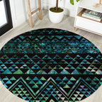 Maori Niho Taniwha Te Wheiao Round Carpet Paua Shell - Aussie Hoodie