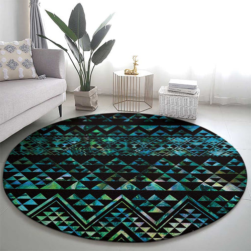 Maori Niho Taniwha Te Wheiao Round Carpet Paua Shell - Aussie Hoodie