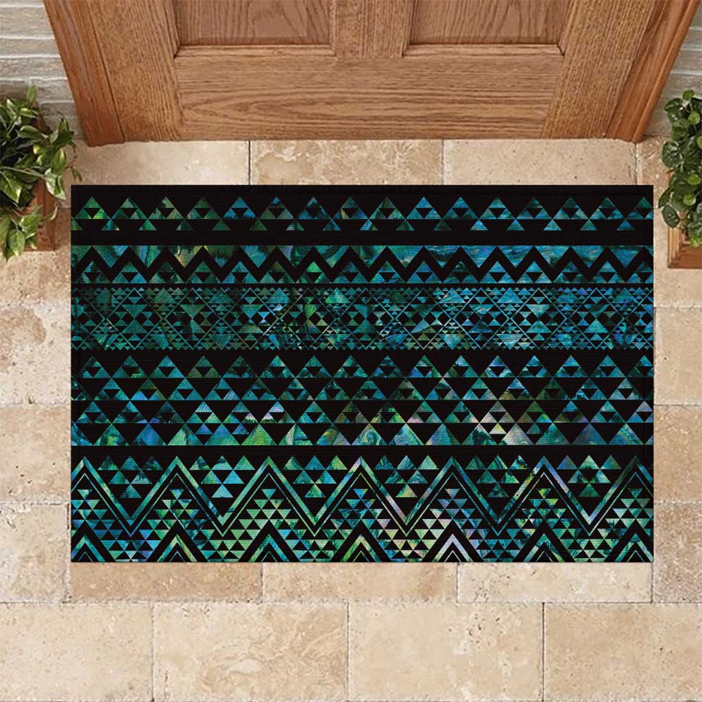 Maori Niho Taniwha Te Wheiao Rubber Doormat Paua Shell - Aussie Hoodie