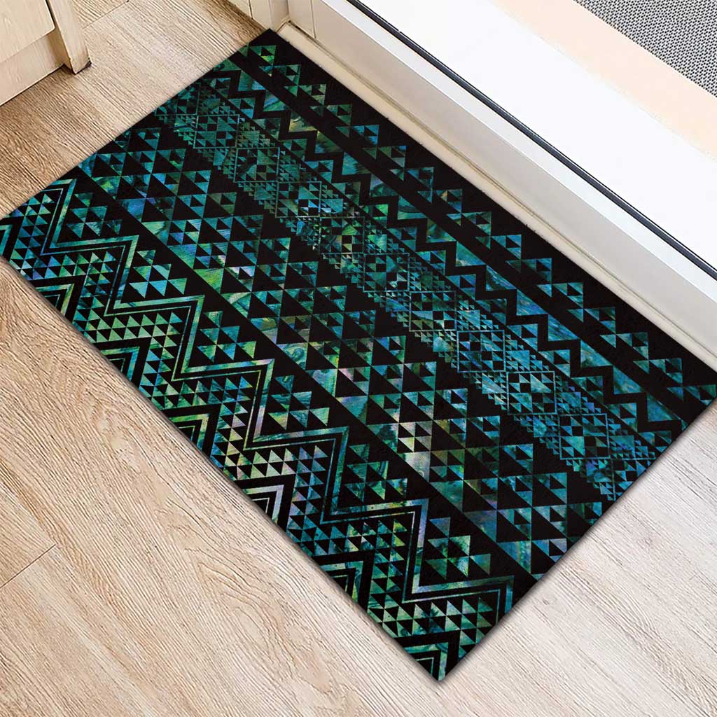 Maori Niho Taniwha Te Wheiao Rubber Doormat Paua Shell - Aussie Hoodie