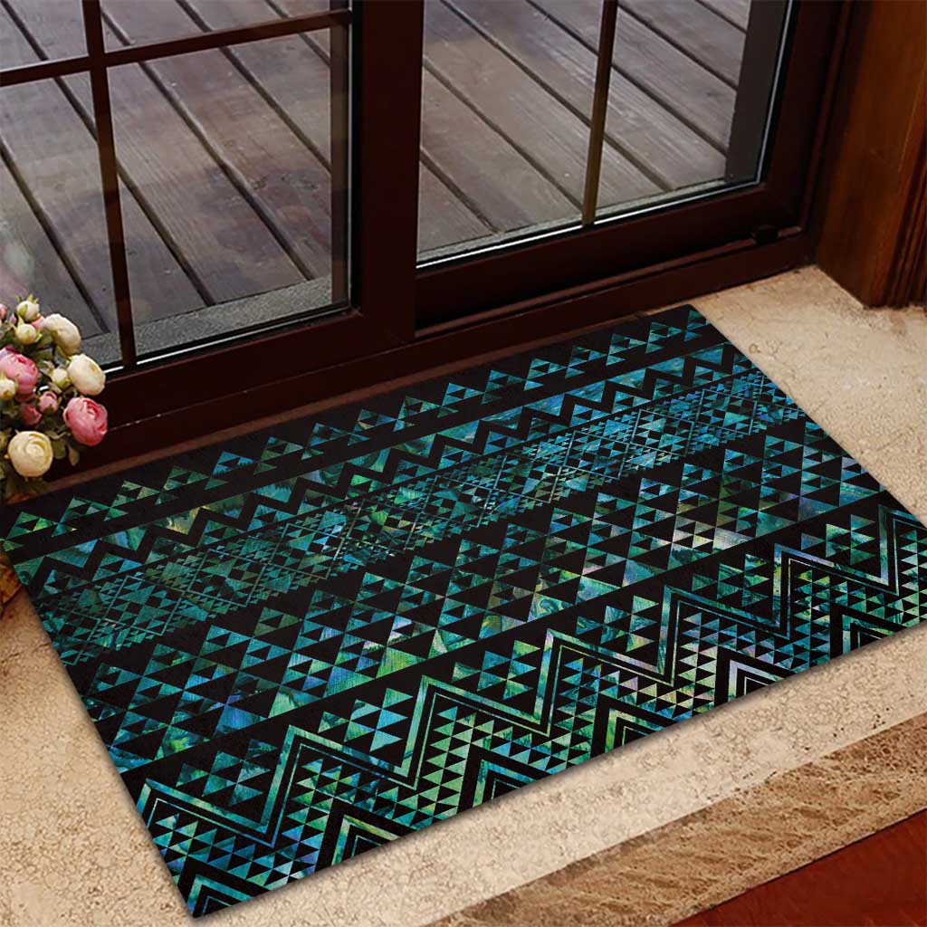 Maori Niho Taniwha Te Wheiao Rubber Doormat Paua Shell - Aussie Hoodie