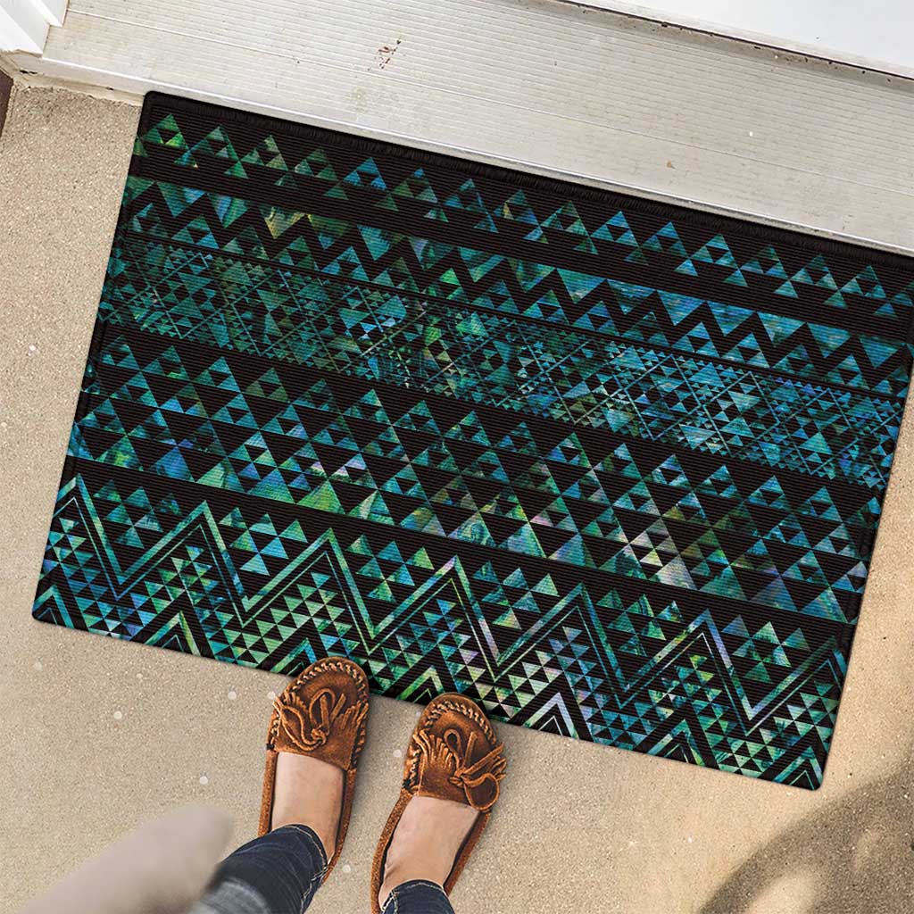 Maori Niho Taniwha Te Wheiao Rubber Doormat Paua Shell - Aussie Hoodie